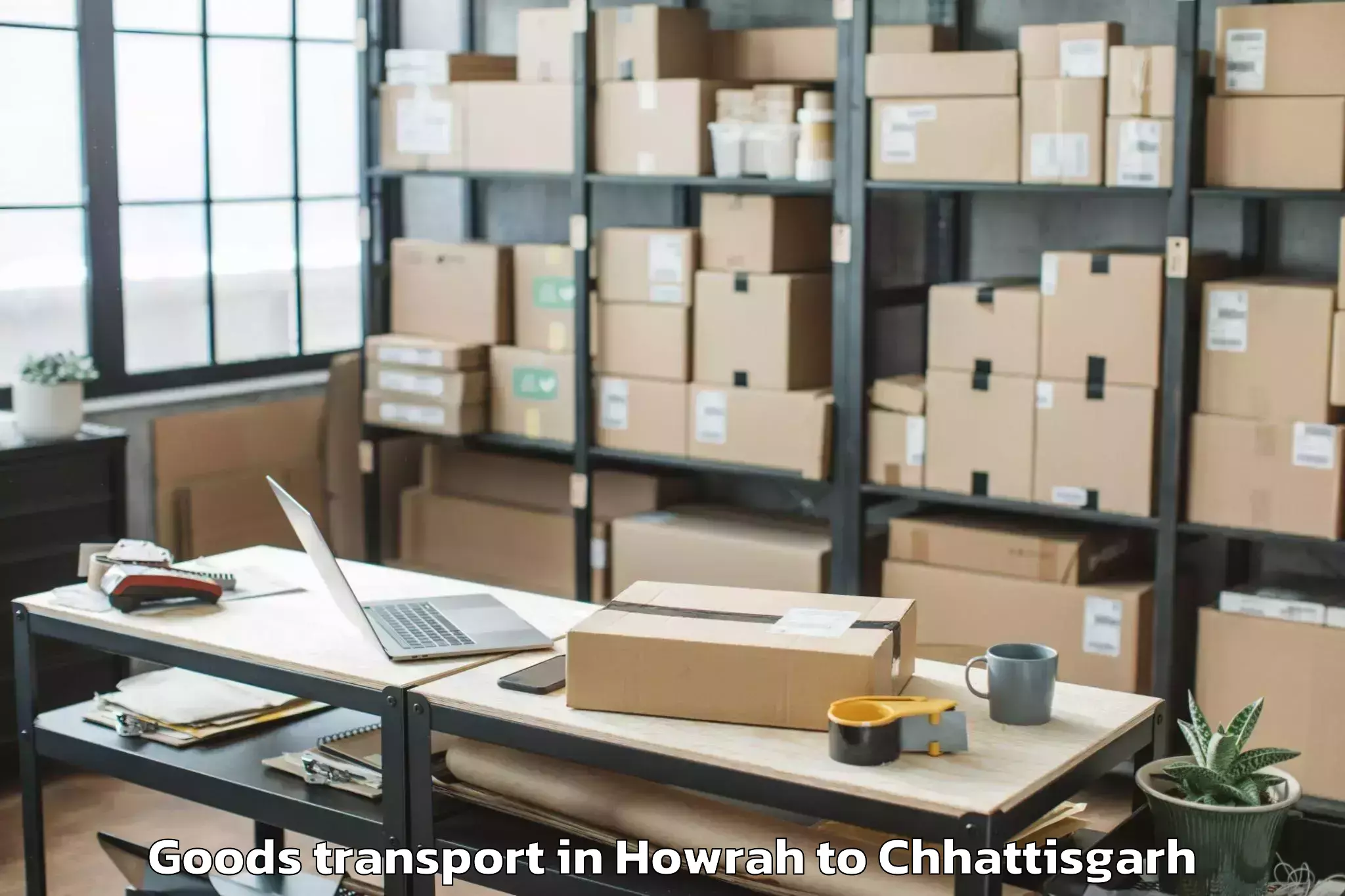 Comprehensive Howrah to Icfai University Raipur Durg Goods Transport